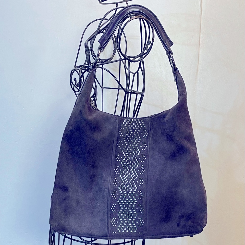 Via Spiga Purple Suede Leather Shoulder Bag #H-7